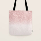 Elegant rose gold pink gradient glitter Tote Bag Gallery Image 1
