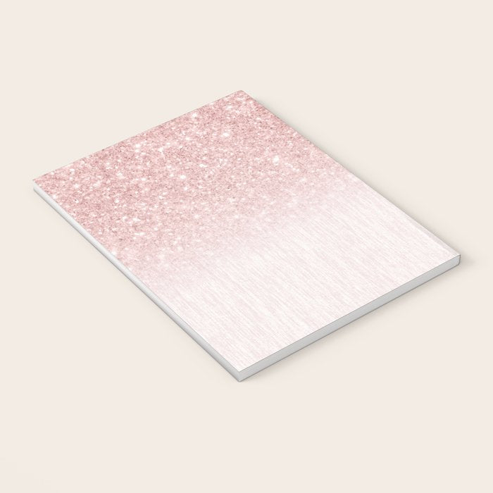 Elegant rose gold pink gradient glitter Notebook Gallery Image 3