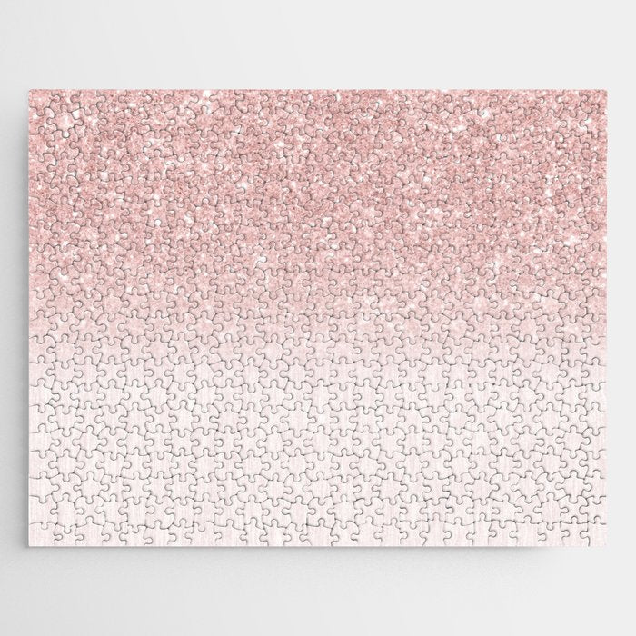 Elegant rose gold pink gradient glitter Jigsaw Puzzle Gallery Image 1