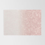 Elegant rose gold pink gradient glitter Rug Gallery Image 2