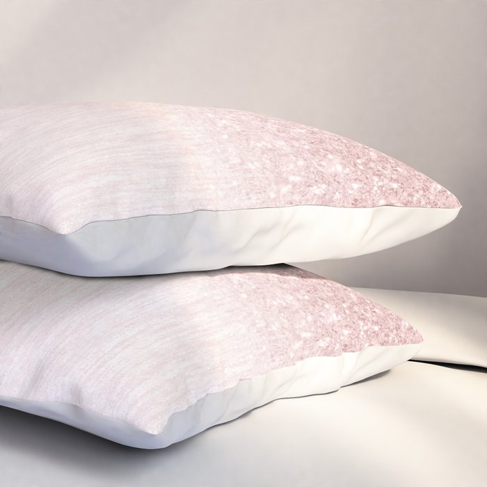 Elegant rose gold pink gradient glitter Pillow Sham Gallery Image 3