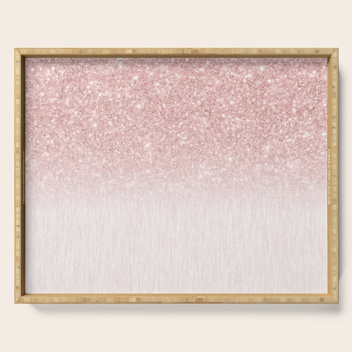 Elegant rose gold pink gradient glitter Serving Tray Gallery Image 1