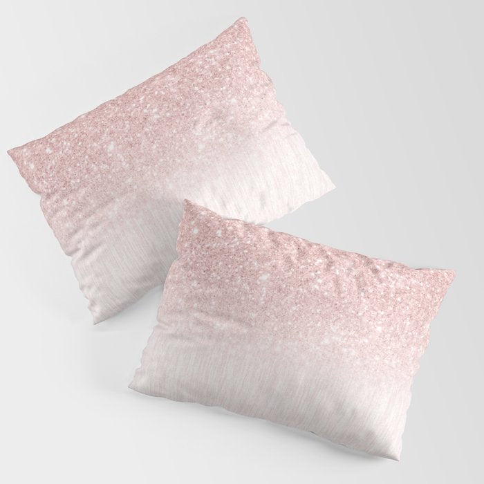 Elegant rose gold pink gradient glitter Pillow Sham Gallery Image 3