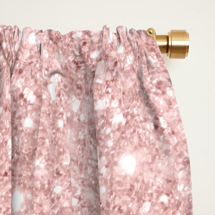 Elegant rose gold pink gradient glitter Window Curtain Gallery Image 2