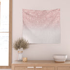 Elegant rose gold pink gradient glitter Wall Tapestry Gallery Image 2