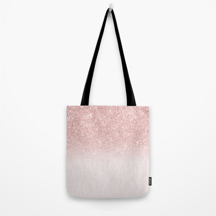 Elegant rose gold pink gradient glitter Tote Bag Gallery Image 2