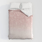 Elegant rose gold pink gradient glitter Duvet Cover Gallery Image 6