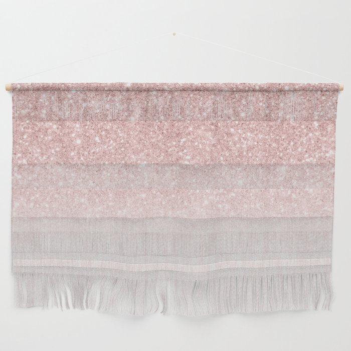 Elegant rose gold pink gradient glitter Wall Hanging Gallery Image 1