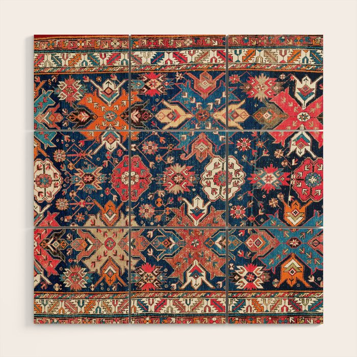 Derbent Daghestan Northeast Caucasus Rug Print Wood Wall Art Gallery Image 1