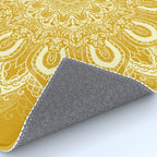 Boho Mustard Yellow Mandala Flower Rug Gallery Image 4