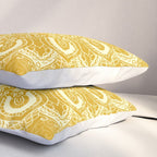Boho Mustard Yellow Mandala Flower Pillow Sham Gallery Image 3