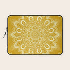 Boho Mustard Yellow Mandala Flower Laptop Sleeve Gallery Image 1