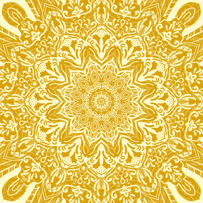 Boho Mustard Yellow Mandala Flower Coffee Mug Gallery Image 2