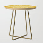 Boho Mustard Yellow Mandala Flower Side Table Gallery Image 1