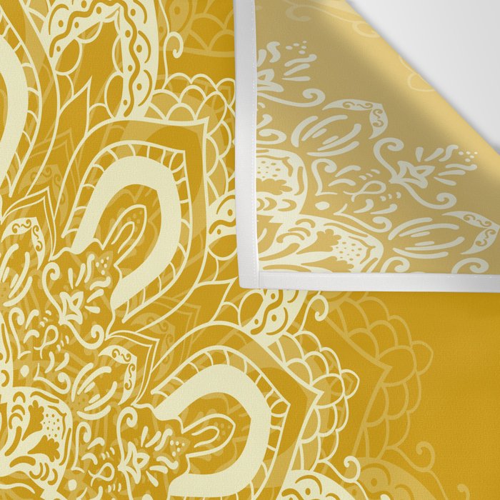 Boho Mustard Yellow Mandala Flower Wall Tapestry Gallery Image 3