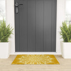 Boho Mustard Yellow Mandala Flower Welcome Mat Gallery Image 3