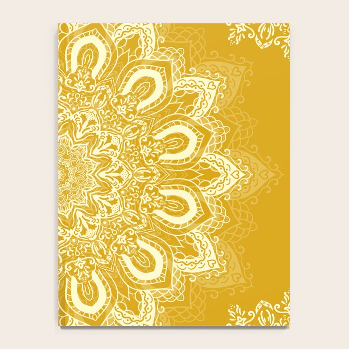 Boho Mustard Yellow Mandala Flower Notebook Gallery Image 4