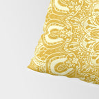 Boho Mustard Yellow Mandala Flower Pillow Sham Gallery Image 4