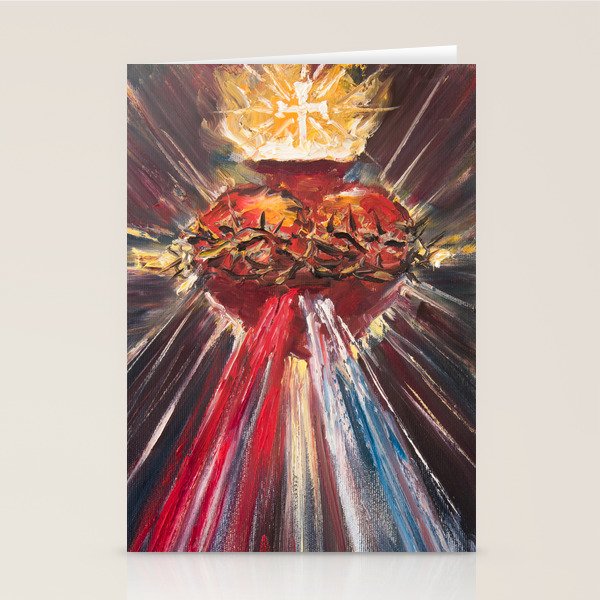 Sacred Heart of Jesus of Divine Mercy (blood and water) Stationery Card Gallery Image 2
