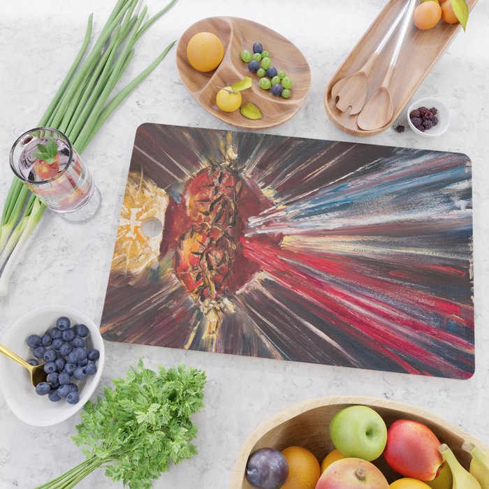 Sacred Heart of Jesus of Divine Mercy (blood and water) Cutting Board Gallery Image 2