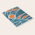 Teal Orange Abstract Leaves Modern Art Notebook Gallery Image 2