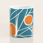 Teal Orange Abstract Leaves Modern Art Coffee Mug Gallery Image 4