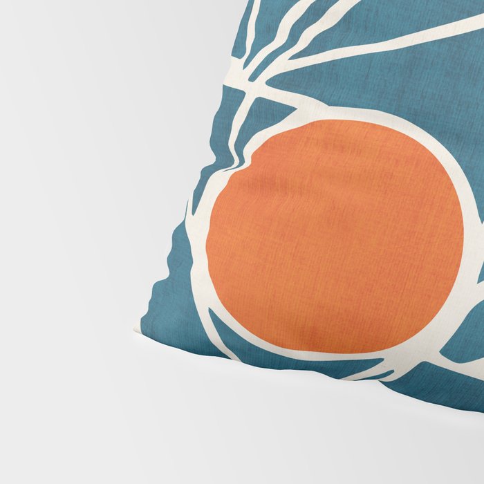 Teal Orange Abstract Leaves Modern Art Pillow Sham Gallery Image 4