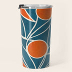 Teal Orange Abstract Leaves Modern Art Travel Mug Gallery Image 3