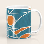 Teal Orange Abstract Leaves Modern Art Coffee Mug Gallery Image 1