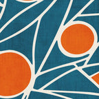 Teal Orange Abstract Leaves Modern Art Coffee Mug Gallery Image 2