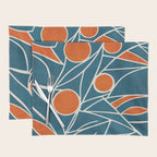 Teal Orange Abstract Leaves Modern Art Placemat Gallery Image 1