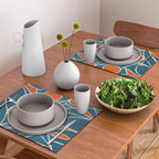 Teal Orange Abstract Leaves Modern Art Placemat Gallery Image 2