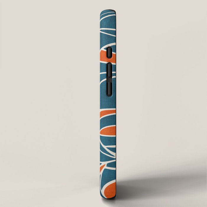 Teal Orange Abstract Leaves Modern Art iPhone Case Gallery Image 2