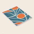 Teal Orange Abstract Leaves Modern Art Notebook Gallery Image 3