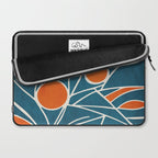 Teal Orange Abstract Leaves Modern Art Laptop Sleeve Gallery Image 2