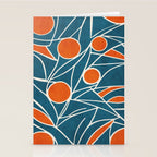 Teal Orange Abstract Leaves Modern Art Stationery Card Gallery Image 2