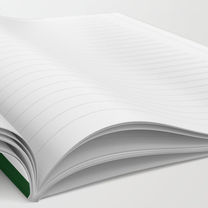 Large Forest Green and White Rustic Vertical Beach Stripes Notebook Gallery Image 2