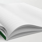 Large Forest Green and White Rustic Vertical Beach Stripes Notebook Gallery Image 2