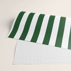 Large Forest Green and White Rustic Vertical Beach Stripes Wrapping Paper Gallery Image 2