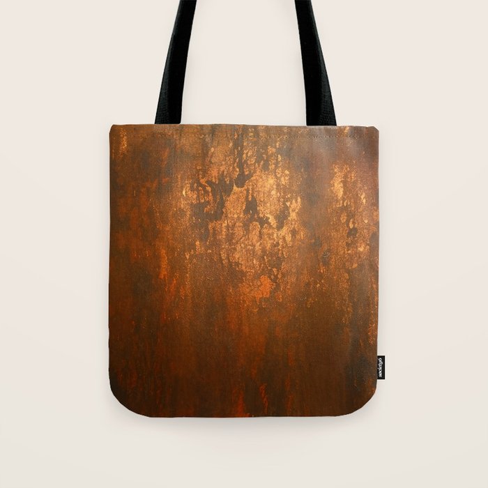 Earthy Rust Copper and Bronze Japandi Art Tote Bag Gallery Image 1
