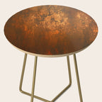 Earthy Rust Copper and Bronze Japandi Art Side Table Gallery Image 2