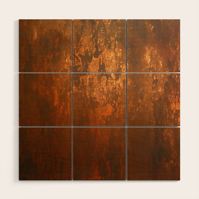 Earthy Rust Copper and Bronze Japandi Art Wood Wall Art Gallery Image 1