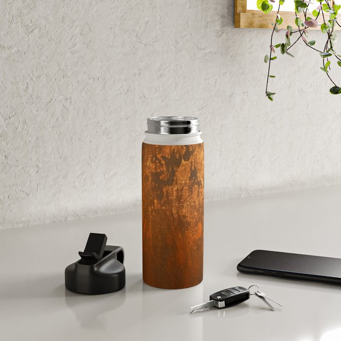 Earthy Rust Copper and Bronze Japandi Art Water Bottle Gallery Image 4