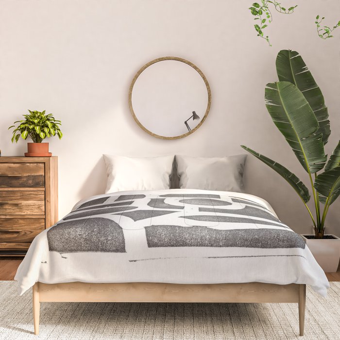 Linocut Abstract #2 Comforter Gallery Image 3