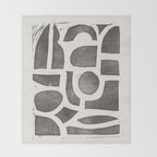 Linocut Abstract #2 Throw Blanket Gallery Image 2