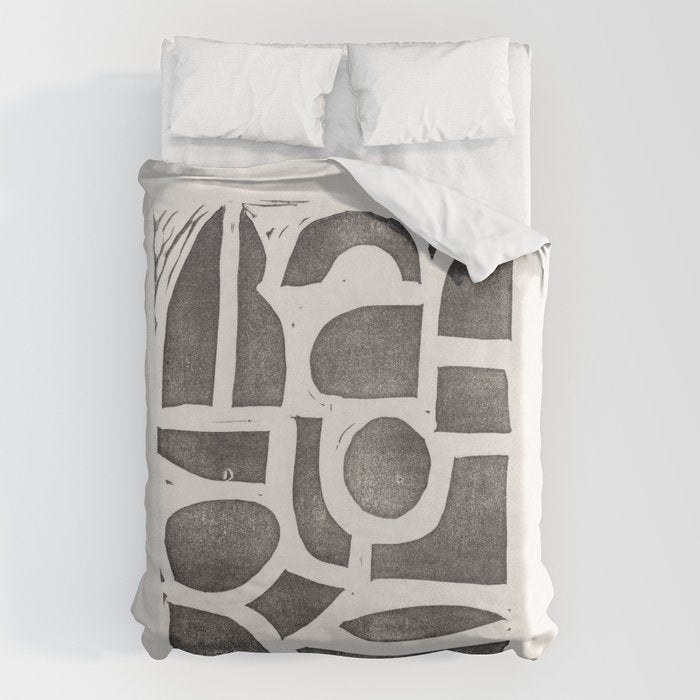Linocut Abstract #2 Duvet Cover Gallery Image 6