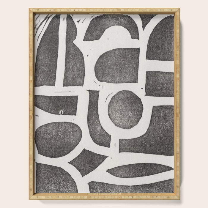 Linocut Abstract #2 Serving Tray Gallery Image 1