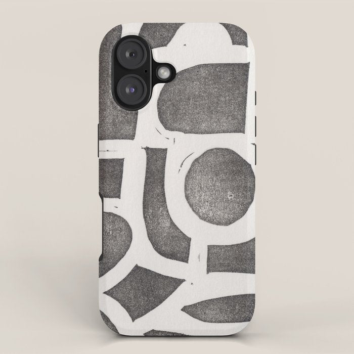 Linocut Abstract #2 iPhone Case Gallery Image 1