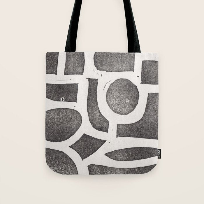 Linocut Abstract #2 Tote Bag Gallery Image 1