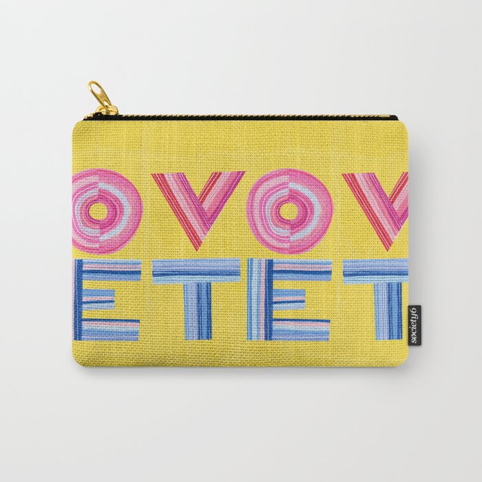 Vote Hand Lettering on Yellow Watercolor Background Carry All Pouch Gallery Image 1